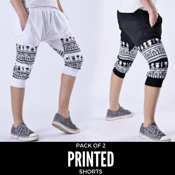 Pack Of 2 Half Printed Shorts